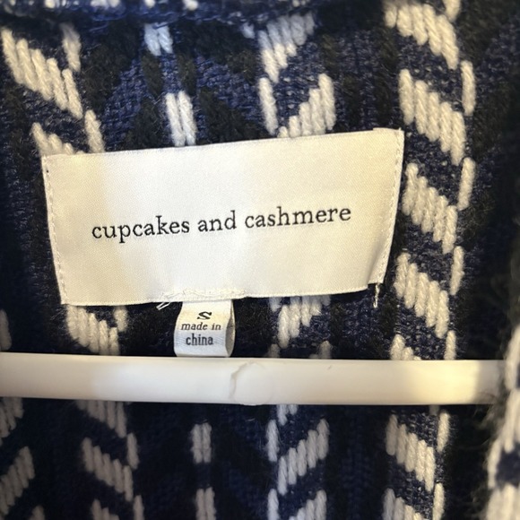 Cupcakes And Cashmere Sweater Knit Jacket Womens S Woven Fringe Tweed Boho Open - Picture 2 of 8